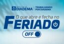 Confira alteração no funcionamento de serviços municipais de Diadema a partir de 30 de outubro