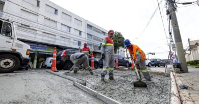 São Caetano executa pavimento de concreto nos pontos de parada de ônibus e recapeamento da Av. Goiás avança